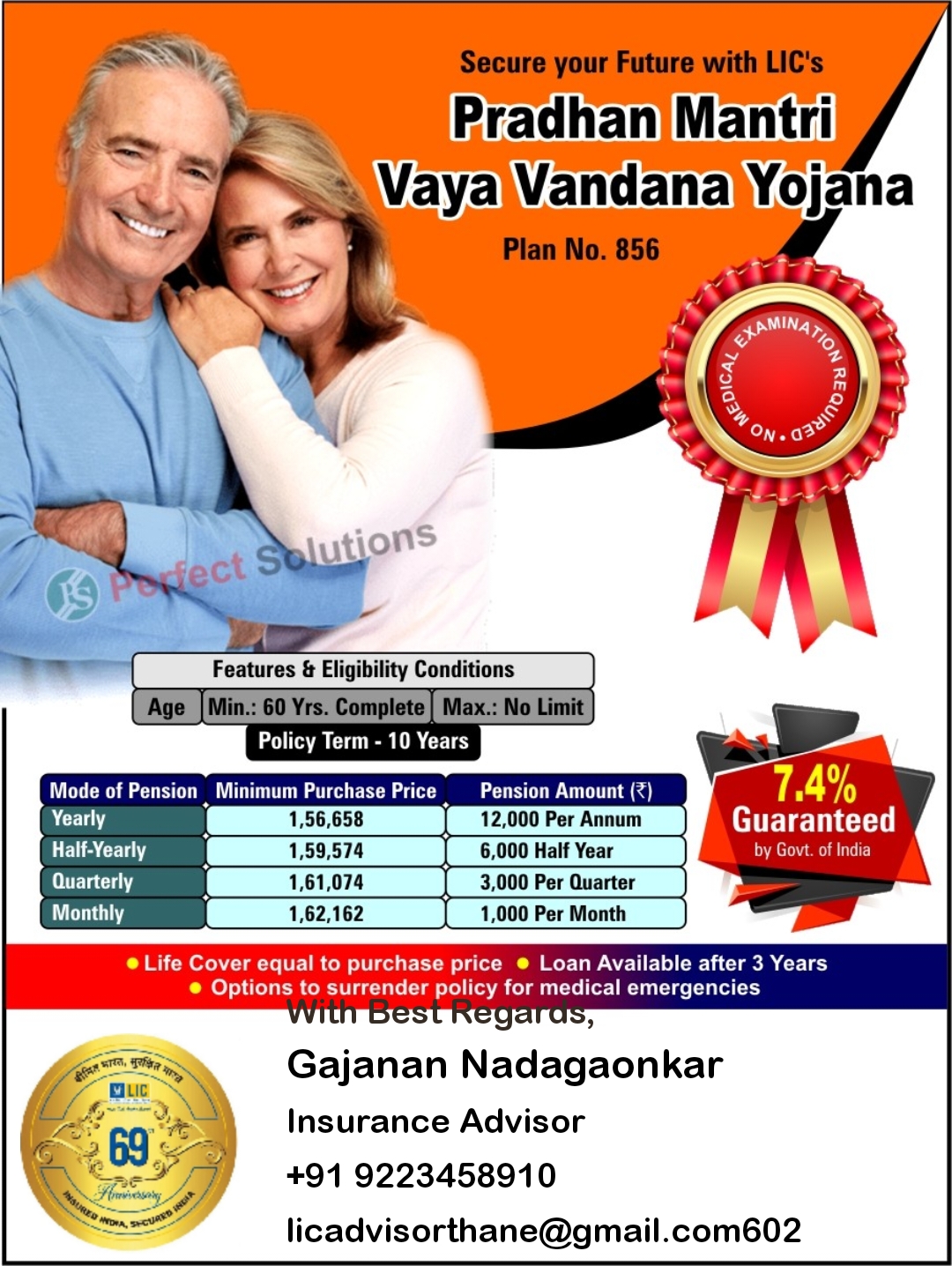 Pradhan Mantri Vaya Vandana Yojana Plan No. 856
